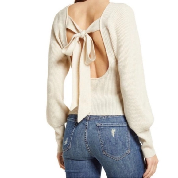 Reformation cashmere Alber Cream Large Sweater long sleeve top me back - Picture 8 of 8